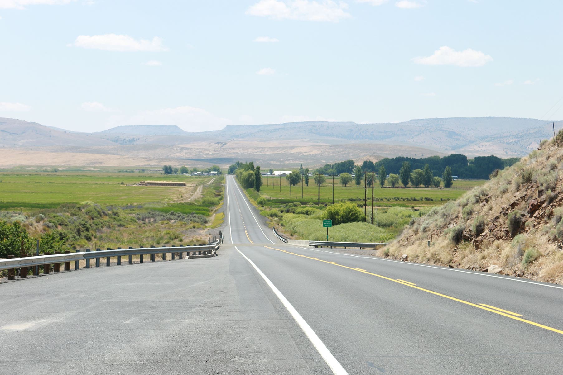 Road to desert town.